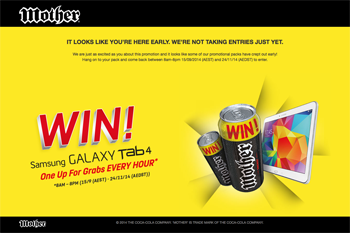 Mother Energy – Win a Samsung Galaxy Tab every hour
