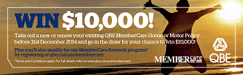 QBE – Win $10,000 – Take new or renew existing QBE MemberCare Home or Motor Policy