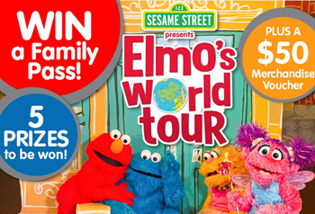 Mum Central – Win 5 Family tickets for 4 PLUS a $50 merchandise voucher to see Elmos World Tour Live in Concert