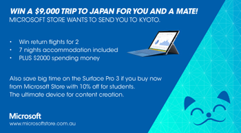Pedestrian Daily & Microsoft Store – Win a $9000 Trip to Japan for you and a mate