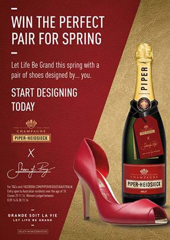 Piper-Heidsieck – Win 1 of 50 $250 vouchers to spend on shoes