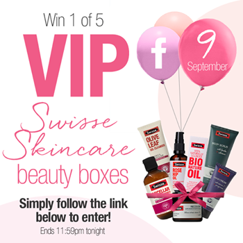 Priceline – WIN 1 of 5 VIP skincare boxes featuring the latest Swisse Wellness