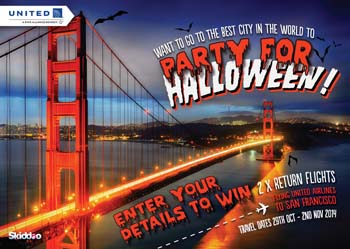 Skiddoo – Win 2 return tickets to San Francisco for Halloween