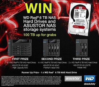 WD – Win WD Red 6 TB NAS hard drives and ASUSTOR NAS storage system