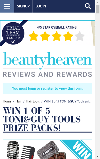 Beauty Heaven  – Win 1 Of 5 Toni  Guy Tools Prize Packs