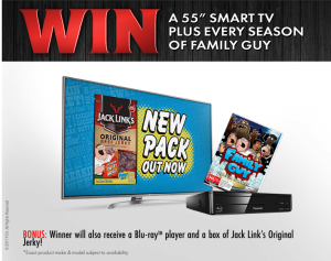 Jack Links Australia – Win 1 of 4 prize packs including a 55″ LCD TV, Family Guy DVD Box Set, Bose Wireless Headphones and more