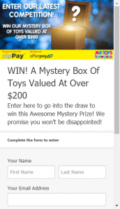 Mr Toys Toyworld –  Win This Awesome Mystery Prize  (prize valued at  $200)