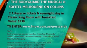 Postcards – The BodyGuard The Musical – Win two A-reserve tickets & overnight stay with breakfast valued at $738