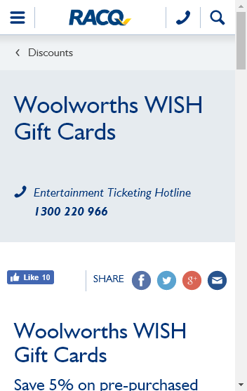 Racq  – Win A $250 Wish Gift Card A Week When You Purchase A Wish Gift Card Between 18 August And 20 October 2017 (prize valued at  $2,500)