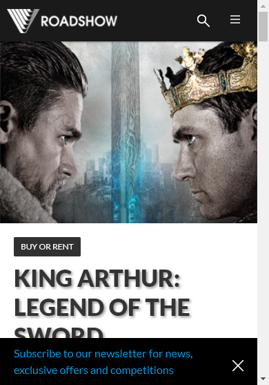 Roadshow Entertainment – Win One Of Five King Arthur Packs Closes @5pm