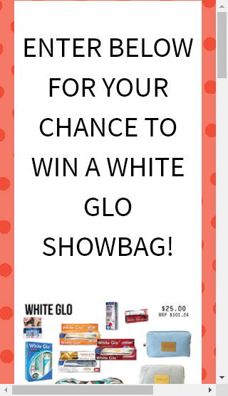 Royal Adelaide Show  – Win A White Glo Showbag