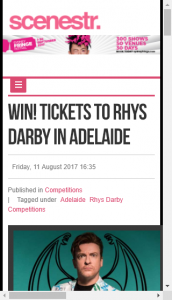 Scenestr – Win Tickets To Rhys Darby