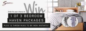 Snooze – Bedroom Package – Win 1 of 3 major prizes of a Bedroom Package valued up to $3,485 OR 1 of 10 Instant prizes of a throw rug