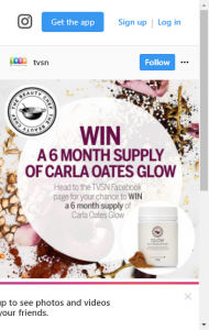 TVSN  –  Win A 6 Month Supply Of Carla Oates Glow