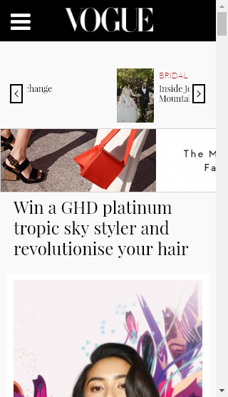 Vogue Magazine  –  Win Your Very Own Ghd Platinum Tropic Sky Styler  (prize valued at  $945)