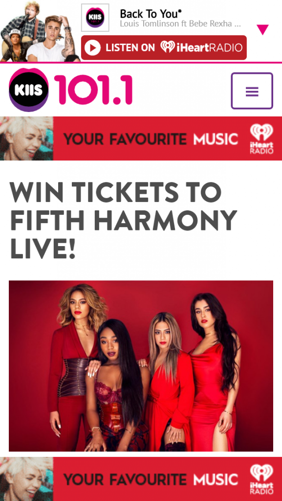 Australian Radio Network – Win Best Available seating tickets to Fifth Harmony at ICC Theatre