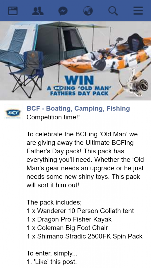 BCF – Win Father’s Day Prize Pack
