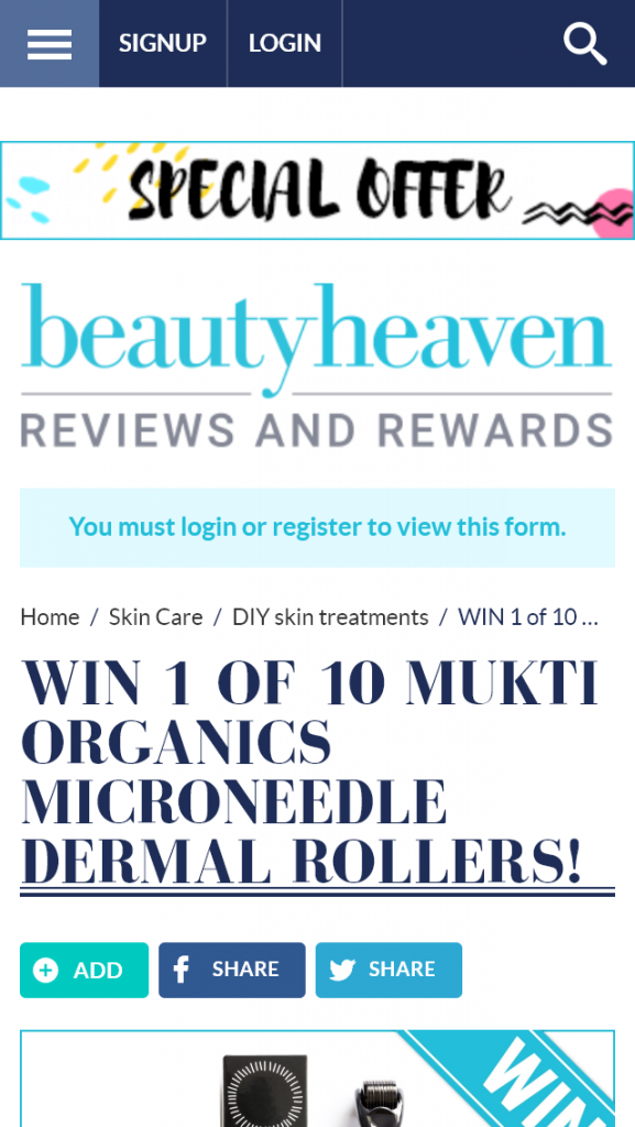 Beauty Heaven – Win 1 Of 10 Mukti Organics Microneedle Dermal Rollers