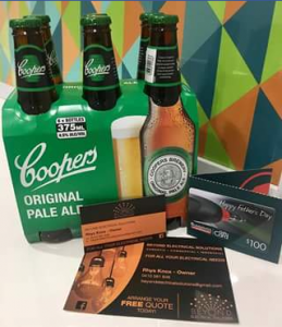 Beyond Electrical Solutions – Win A $100 Bunnings Voucher  A Six Pack Of Coopers Pale Ale  (prize valued at  $120)