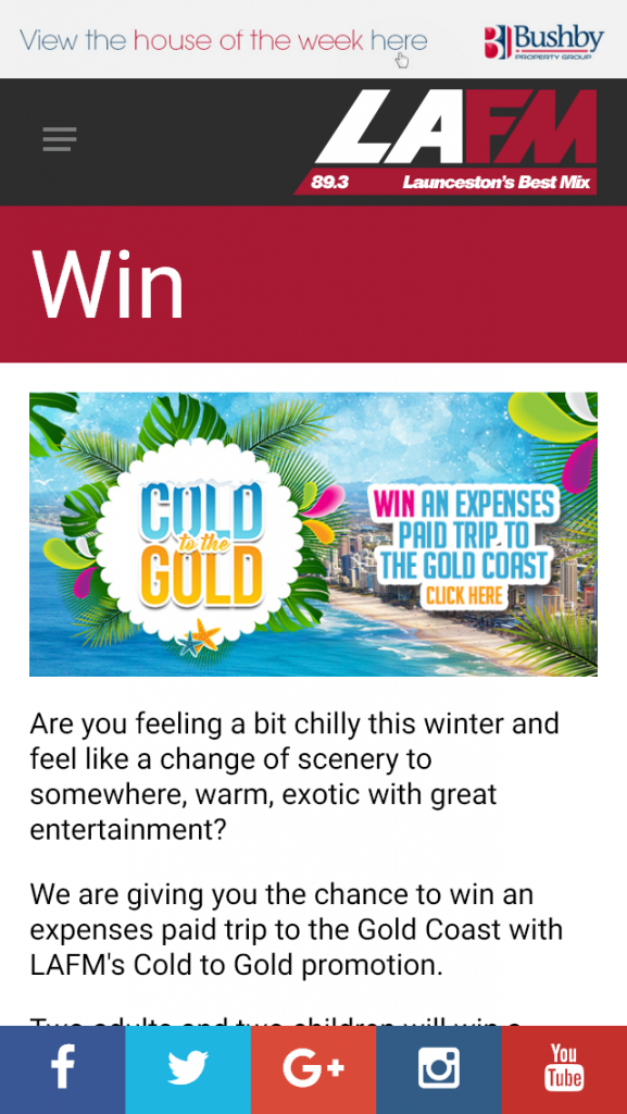 Cold to the Gold LAFM – Win A Trip To Gold Coast