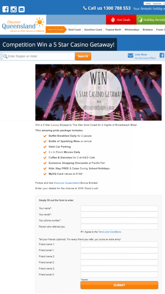 Discover Queenand – Win A Gold Coast Casino Holiday