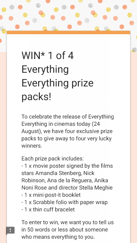 Dymocks – Win 1 of 4 Everything Everything prize packs