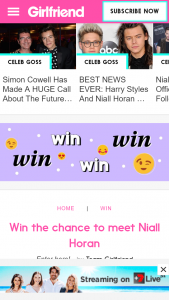 Girlfriend Magazine – Win The Chance To Meet Niall Horan in Sydney