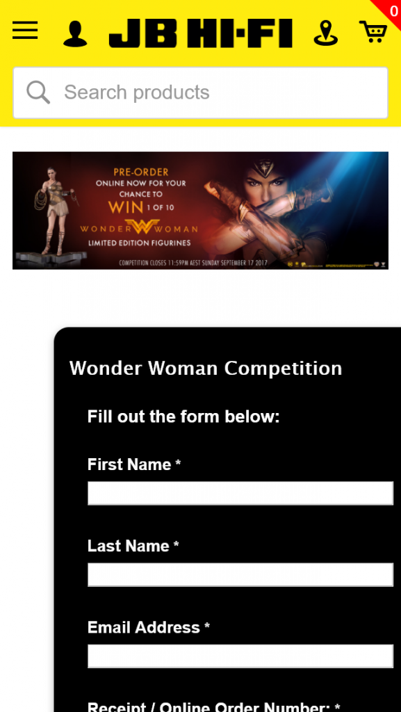 JB HiFi – Win 1 Of 10 Limited Edition Wonder Woman Figurines (prize valued at  $2,100)