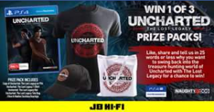 JB HiFi – Win One Of Three Uncharted The Lost Legacy Packs Closes @9am