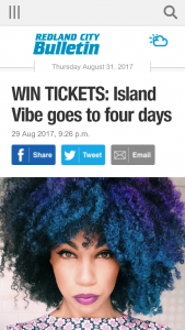 Redland City Bulletin – Win Tickets To Island Vibe Festival (prize valued at  $500)