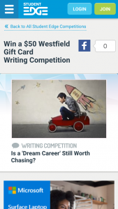 Student Edge – Win A $50 Westfield Card (prize valued at  $50)