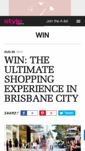 Style magazines – Win Ultimate Shopping Experience In Brisbane City (prize valued at  $1,500)