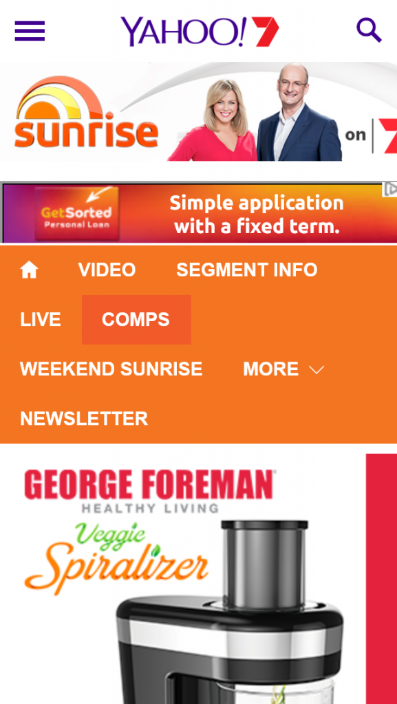 Channel 7 – Sunrise – Win George Foreman Veggie Spiralizers Closes @10am