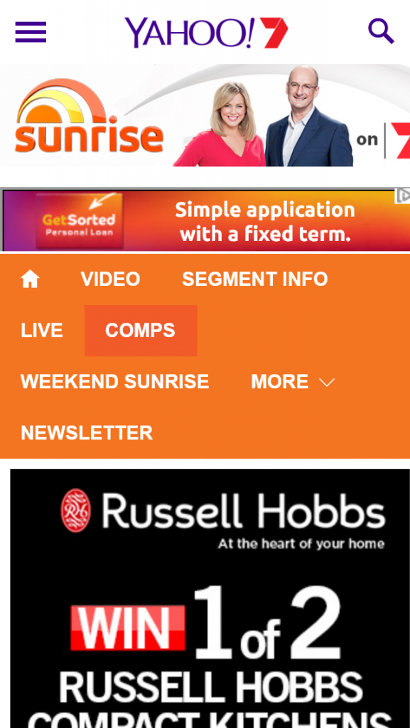 Channel Seven – Sunrise – Win One Of Two Russell Hobbs Compact Kitchen Closes @10am