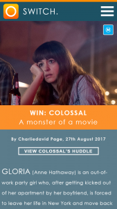 Switch – Win One Of Five Copies Of ‘colossal’ On Blu-Ray Just Make Sure You Follow Both Steps