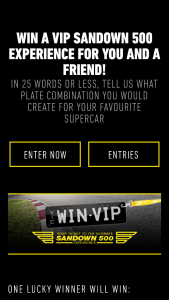 Vic Roads – Win A Vip V8 Supercar Sandown 500 Experience For 2 closes 5pm