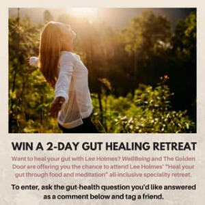 Wellbeing Magazine – Win a 2 Day Gut Healing Retreat @the Golden Door NSW Sept 15-17th  (prize valued at  $1,720)