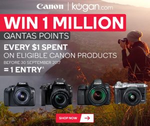 Kogan Australia – Win 1 MILLION Qantas Points with Canon