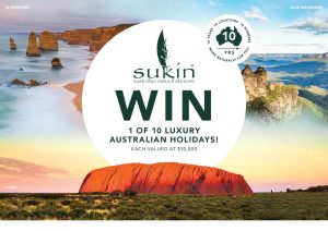 Network Ten – Sukin 10 Year Celebration – Win 1 of 10 Luxury Australian Holiday Packages valued at up to $11,000
