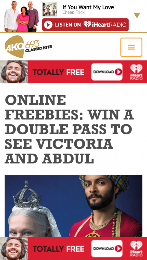 ARN 4KQ – Win A Double Pass to see Victoria and Abdul