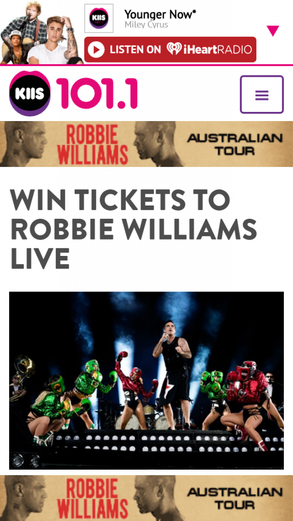 Australian Radio Network / IHeartRadio – Win One Prize Each (prize valued at $327.80)