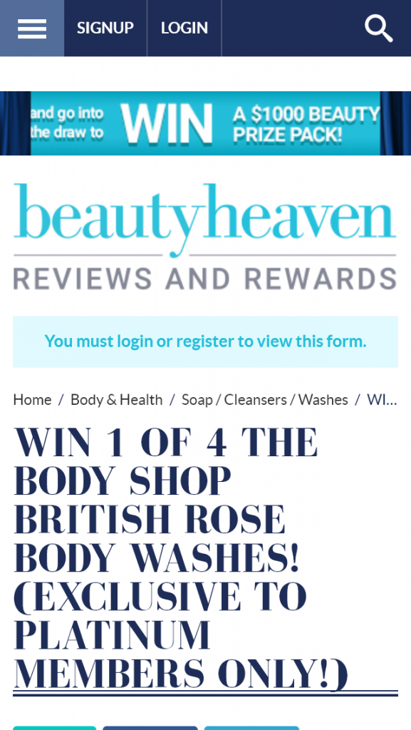 Beauty Heaven – Win 1 Of 4 The Body Shop British Rose Body Washes (prize valued at  $44)