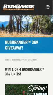Bushranger power equipment – Win 1 of 4 36v Battery Powered Units