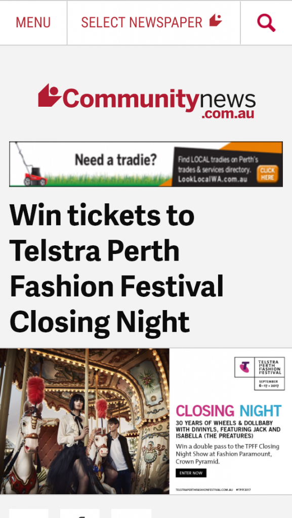 Community News – Win A Double Pass To Telstra Perth Fashion Festival Closing Night
