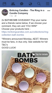Enticing Candles – Win a Bathbomb for Yourself & a Friend