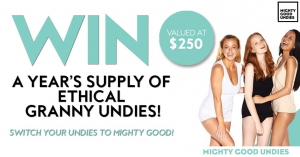 Fashion Weekly – Win A Year’s Supply Of Ethical Granny Undies (prize valued at $250)
