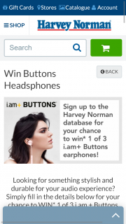 Harvey Norman – Win 1 Of 3 i.am + buttons Bluetooth Heaphones (prize valued at $299)