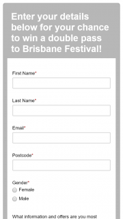 Indooroopilly Shopping Centre – Win A Double Pass To Brisbane Festival