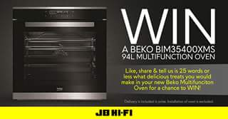 JB HIFi – Win A New Beko 94l Multifunction Oven