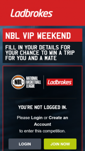 Ladbrokes – Win a Trip for You and Your Mate (prize valued at $4,000)